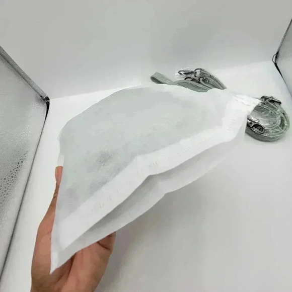 JOY Susan Crossbody Clutch Phyton Print Bag Seafoam Green Zip Pockets Rectangula - Picture 11 of 13